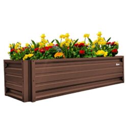 ALL METAL WORKS 24 inch by 72 inch Rectangle Cocoa Brown Metal Planter Box PTTM2X6X18-COCOABROWN