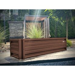 ALL METAL WORKS 24 inch by 72 inch Rectangle Cocoa Brown Metal Planter Box PTTM2X6X18-COCOABROWN