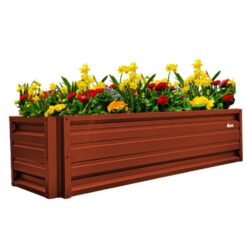 ALL METAL WORKS 24 inch by 72 inch Rectangle Barn Red Metal Planter Box PTTM2X6X18-BARNRED