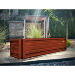 ALL METAL WORKS 24 inch by 72 inch Rectangle Barn Red Metal Planter Box PTTM2X6X18-BARNRED