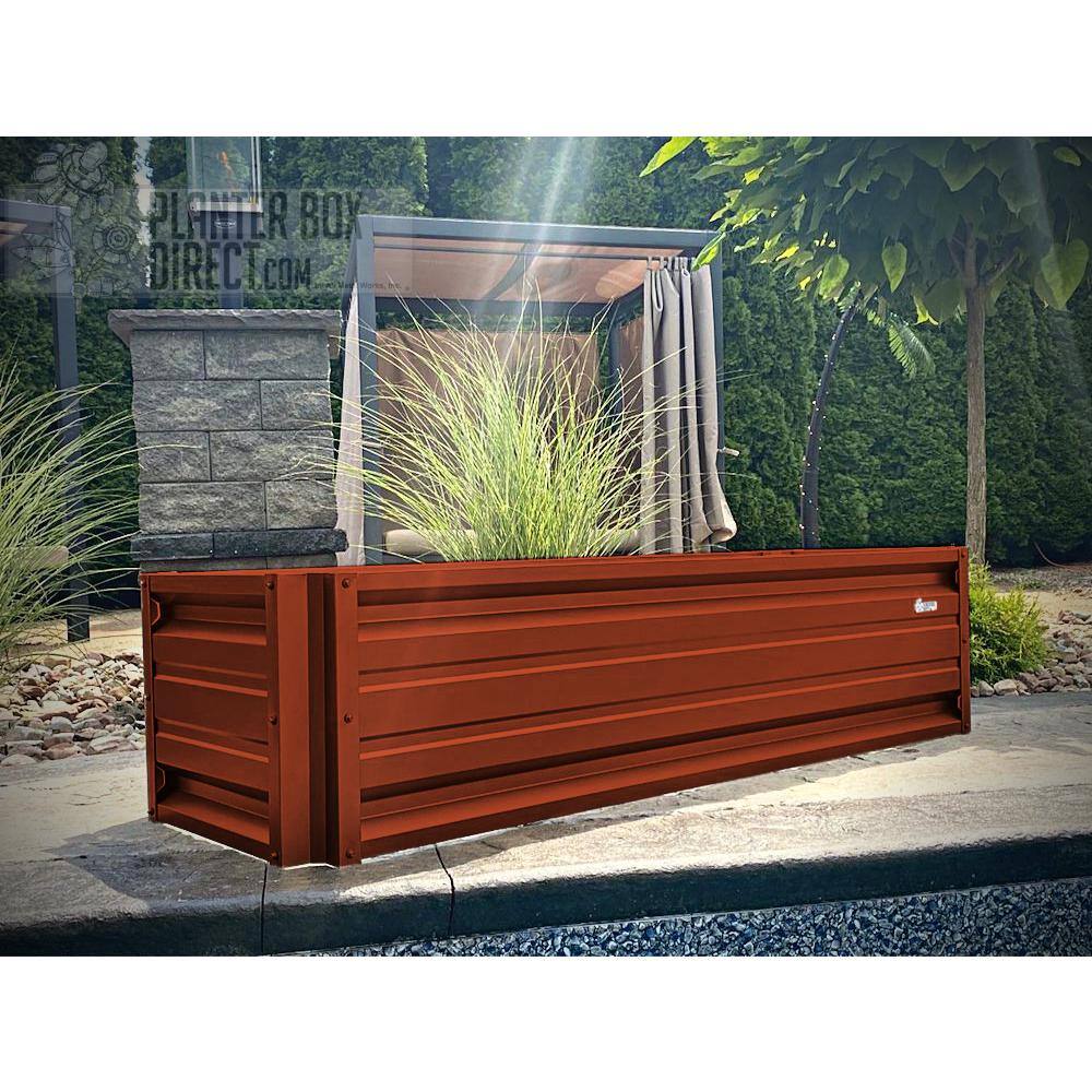 ALL METAL WORKS 24 inch by 72 inch Rectangle Barn Red Metal Planter Box PTTM2X6X18-BARNRED