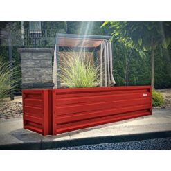 ALL METAL WORKS 24 inch by 72 inch Rectangle Bright Red Metal Planter Box PTTM2X6X18-BRIGHTRED