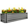ALL METAL WORKS 24 inch by 72 inch Rectangle Charcoal Metal Planter Box PTTM2X6X18-CHARCOAL