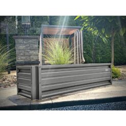ALL METAL WORKS 24 inch by 72 inch Rectangle Charcoal Metal Planter Box PTTM2X6X18-CHARCOAL