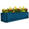 ALL METAL WORKS 24 inch by 72 inch Rectangle Gallery Blue Metal Planter Box PTTM2X6X18-GALLERYBLUE
