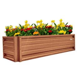 ALL METAL WORKS 24 inch by 72 inch Rectangle Copper Metallic Metal Planter Box PTTM2X6X18-COPPERMETALLIC