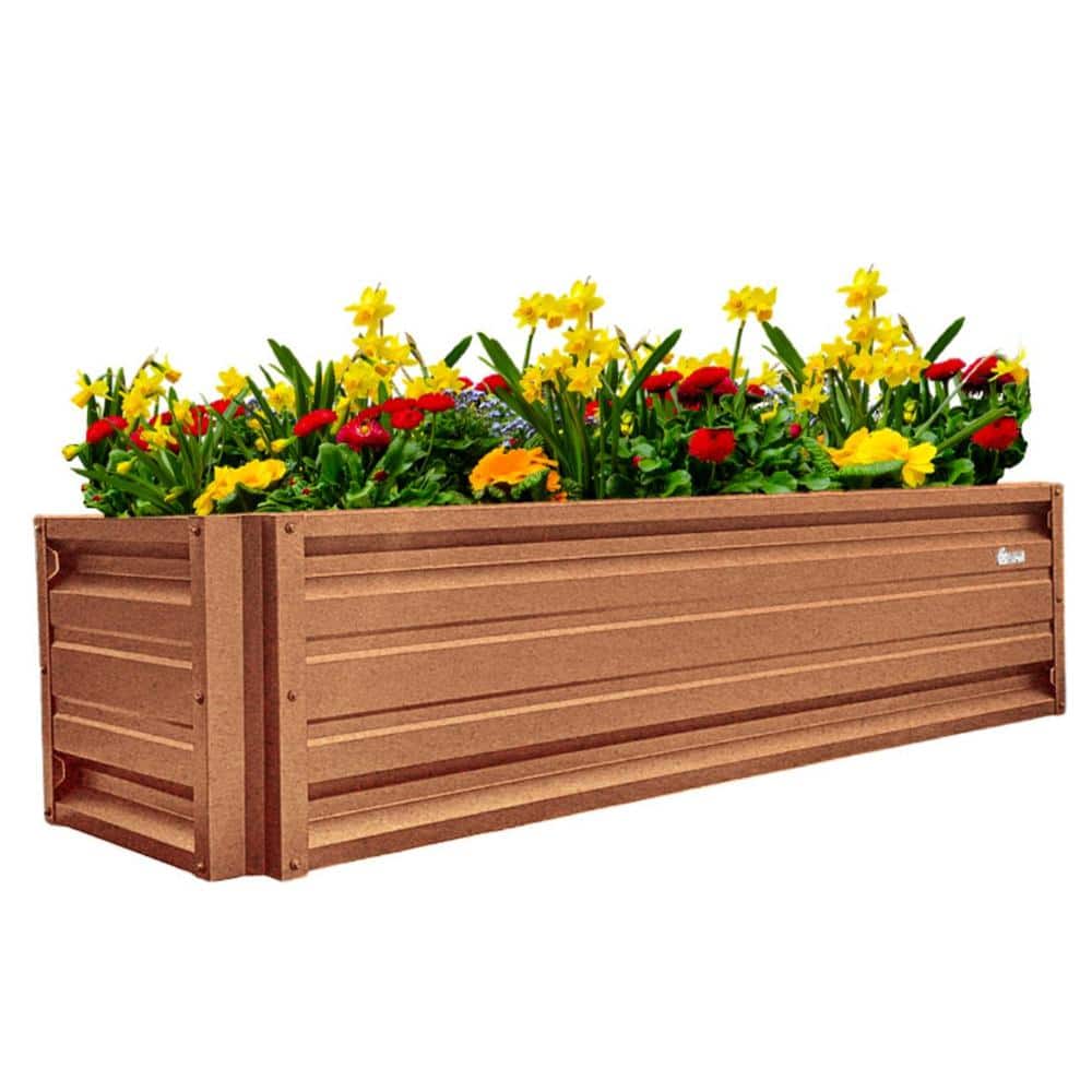 ALL METAL WORKS 24 inch by 72 inch Rectangle Copper Metallic Metal Planter Box PTTM2X6X18-COPPERMETALLIC