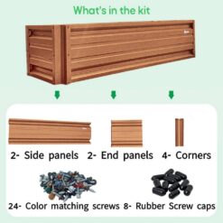 ALL METAL WORKS 24 inch by 72 inch Rectangle Copper Metallic Metal Planter Box PTTM2X6X18-COPPERMETALLIC