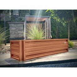 ALL METAL WORKS 24 inch by 72 inch Rectangle Copper Metallic Metal Planter Box PTTM2X6X18-COPPERMETALLIC