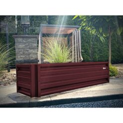 ALL METAL WORKS 24 inch by 72 inch Rectangle Burgundy Metal Planter Box PTTM2X6X18-BURGUNDY