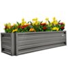 ALL METAL WORKS 24 inch by 72 inch Rectangle Burnished Slate Metal Planter Box PTTM2X6X18-BURNISHEDSLATE