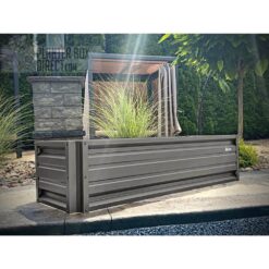 ALL METAL WORKS 24 inch by 72 inch Rectangle Burnished Slate Metal Planter Box PTTM2X6X18-BURNISHEDSLATE