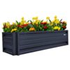 ALL METAL WORKS 24 inch by 72 inch Rectangle Sunset Blue Metal Planter Box PTTM2X6X18-SUNSETBLUE