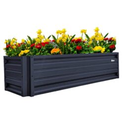 ALL METAL WORKS 24 inch by 72 inch Rectangle Sunset Blue Metal Planter Box PTTM2X6X18-SUNSETBLUE