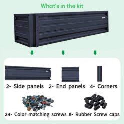 ALL METAL WORKS 24 inch by 72 inch Rectangle Sunset Blue Metal Planter Box PTTM2X6X18-SUNSETBLUE