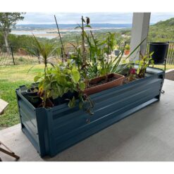 ALL METAL WORKS 24 inch by 72 inch Rectangle Sunset Blue Metal Planter Box PTTM2X6X18-SUNSETBLUE