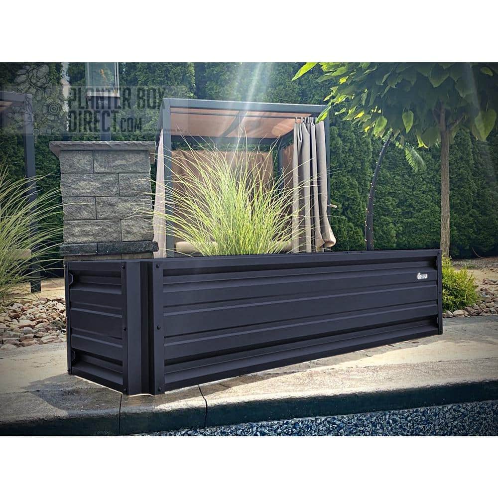 ALL METAL WORKS 24 inch by 72 inch Rectangle Sunset Blue Metal Planter Box PTTM2X6X18-SUNSETBLUE