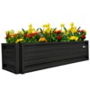 ALL METAL WORKS 24 inch by 72 inch Rectangle Stealth Black Metal Planter Box PTTM2X6X18-STEALTHBLACK