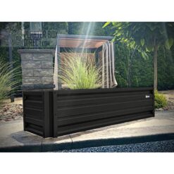 ALL METAL WORKS 24 inch by 72 inch Rectangle Stealth Black Metal Planter Box PTTM2X6X18-STEALTHBLACK