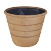 Vigoro Sorrento Washd Sand Cast Stone Triple Band L 18in. L x 18 in. W x 14 in. H Beige Stone Decorative Pots (Pack of 4)