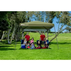 ShelterLogic Solo90 11 ft x 11 ft Slant-Leg Pop-Up Canopy, Green Dark 01