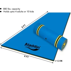 Aladdin 9ft x 6ft Floating Water Mat, Blue / Yellow