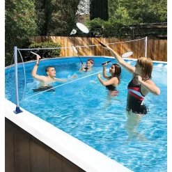 Poolmaster Above-Ground Mounted Poolside Badminton/Volleyball Game Combo