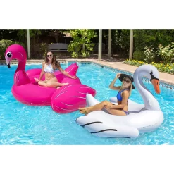 Poolmaster Jumbo Swan and Jumbo Flamingo Pool Float 2-Pack