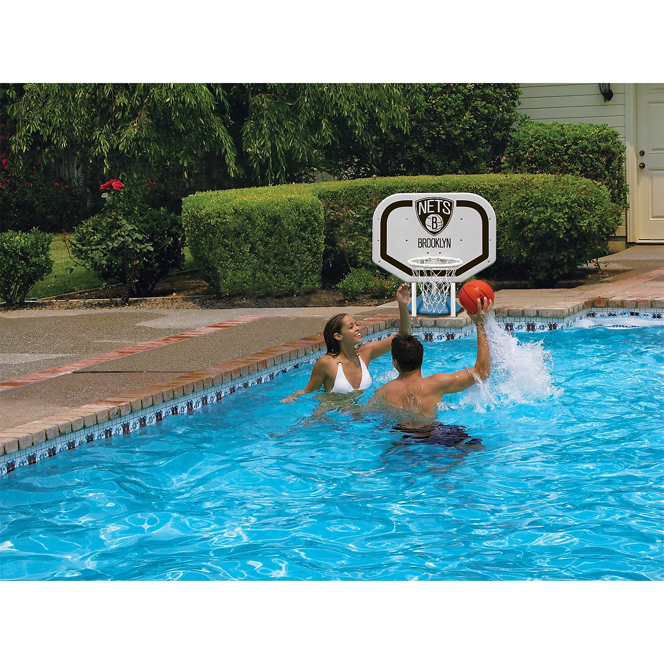 Poolmaster Brooklyn Nets NBA Pro Rebounder-Style Poolside Basketball Game