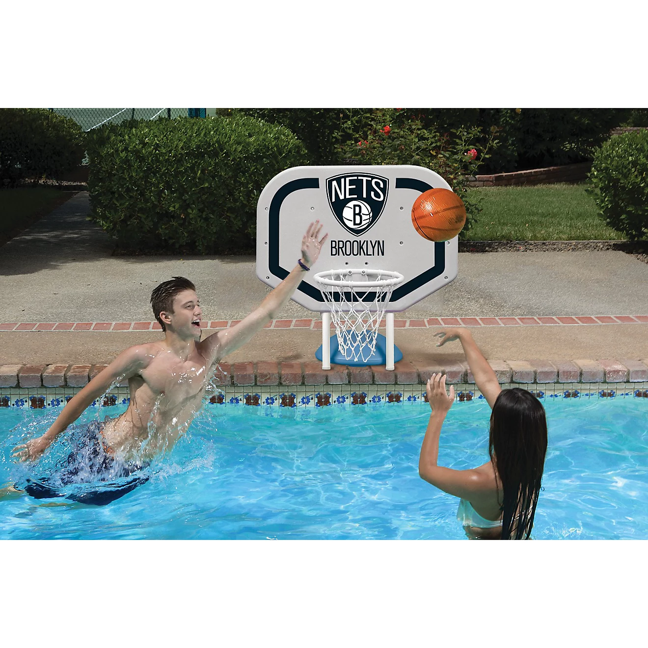 Poolmaster Brooklyn Nets NBA Pro Rebounder-Style Poolside Basketball Game