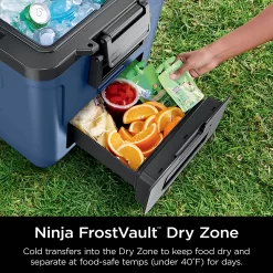 Ninja FrostVault 30qt Wheeled Cooler with Cold Dry Zone, Blue