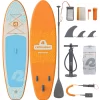 Retrospec Weekender Inflatable Stand Up Paddle Board Includes Paddle, Pump, and Accessories 10’6” Lightweight iSUP, Creamsicle