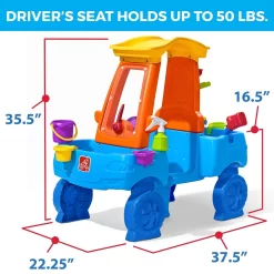 Step2 Car Wash Splash Center Blue Plastic Water Table for Toddlers