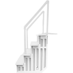 Aqua Select Anti-Slip in-Pool Steps, White, for Above Ground Swimming Pools, Can Mount to Decks 48