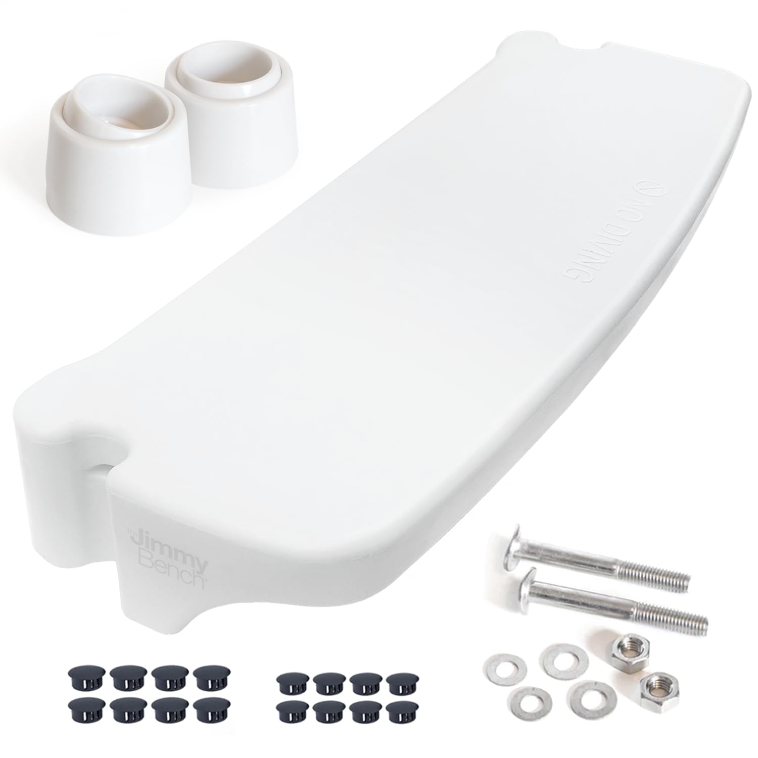 The Jimmy Bench for Inground Pool Ladders (Rails NOT Included/Bench & Hardware Only), White