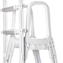 Poolzilla Pool Step Ladder for Above Ground Pools - A-Frame Flip Up Ladder w/Non Skid Platform - for 48’’ to 54’’ in. Above Ground Pools