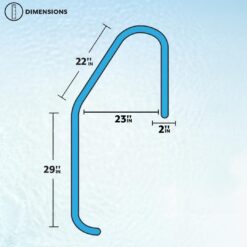Poolzilla Three Tread Stainless Steel Pool Ladder Entry and Exit System for In-Ground Salt Water Swimming Pools