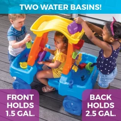 Step2 Car Wash Splash Center Blue Plastic Water Table for Toddlers