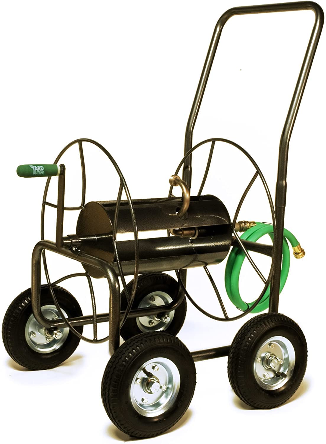 Yard Butler 4-Wheeled Hose Truck, 400' Metal Hose Caddy, Suitable for Gardens, Lawns and Fields