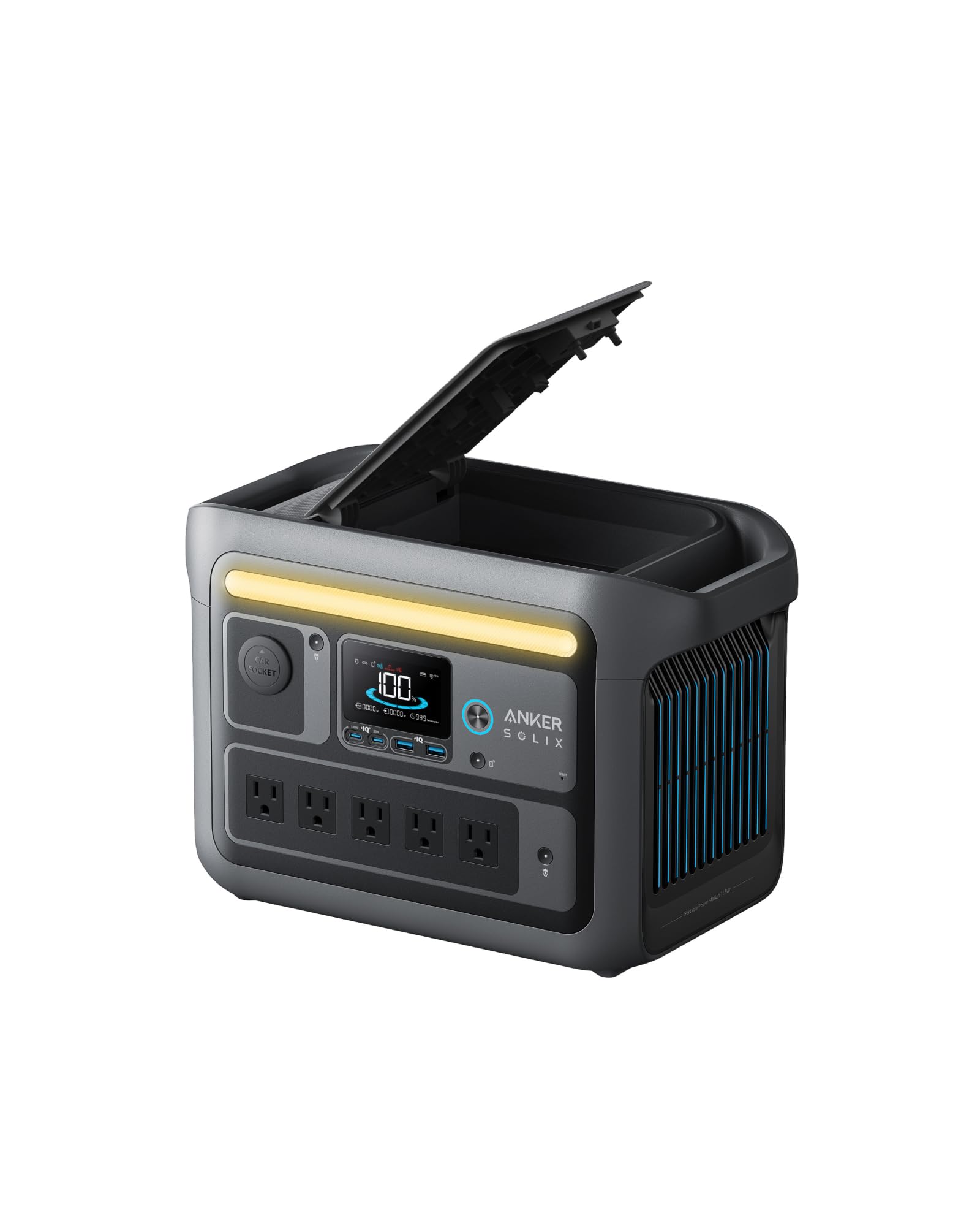 Anker SOLIX C800 Portable Power Station, 1200W (Peak 1600W) Solar Generator, Full Charge in 58 Min, 768Wh LiFePO4 Battery