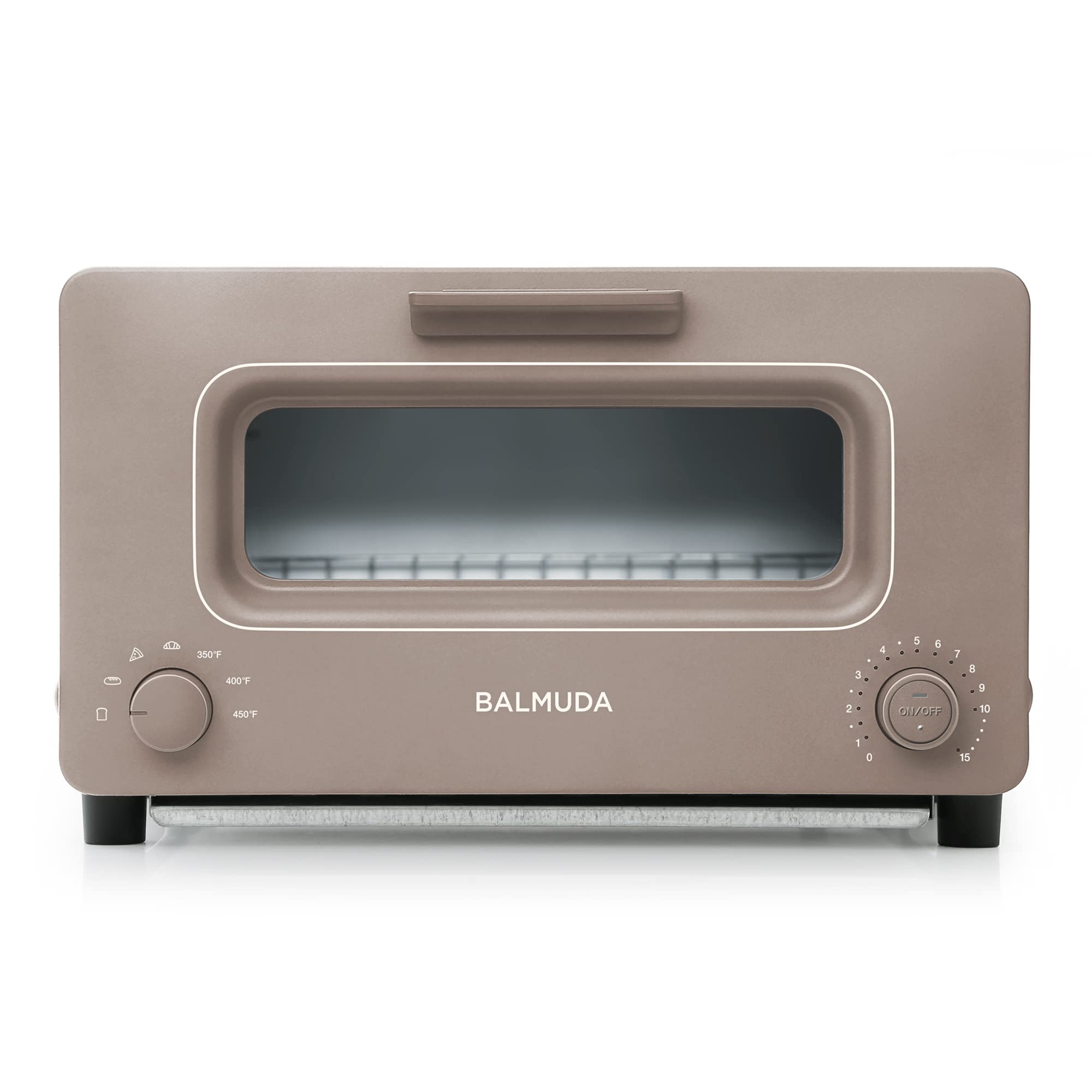 BALMUDA The Toaster, Steam Oven Toaster, Precise Heat Control, Steam Technology, Baking Pan, US Version, Taupe