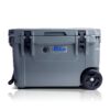 Blue Coolers Ice Vault – 60 Quart Roto-Molded Ice Cooler, Charcoal Gray with Wheels