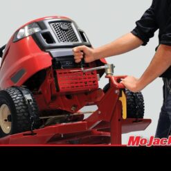MoJack EZ Max - Riding Lawn Mower Lift, 450lb Lifting Capacity, Fits Most Residential & ZTR Mowers, Space-Saving Folding, Red