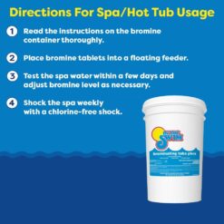 In The Swim 1 Inch Bromine Plus Tablet Sanitizer for Spas, Hot Tubs, or Swimming Pools - Pre-Stabilized, Low Odor, Chlorine Alternative - 25 Pounds