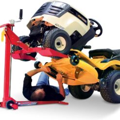 MoJack EZ Max - Riding Lawn Mower Lift, 450lb Lifting Capacity, Fits Most Residential & ZTR Mowers, Space-Saving Folding, Red