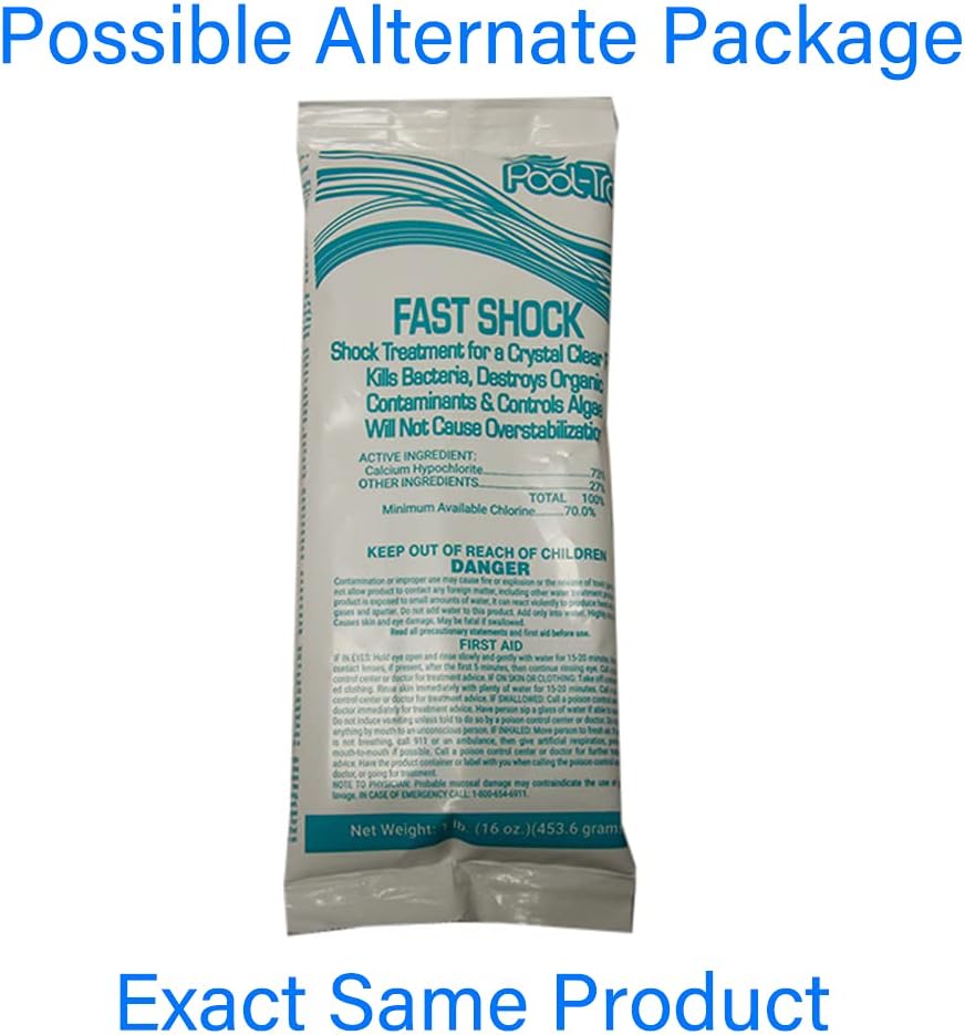 Rx Clear Mega Shock | 73% Calcium Hypochlorite | Kills Algae in Swimming Pools | 48 Pack