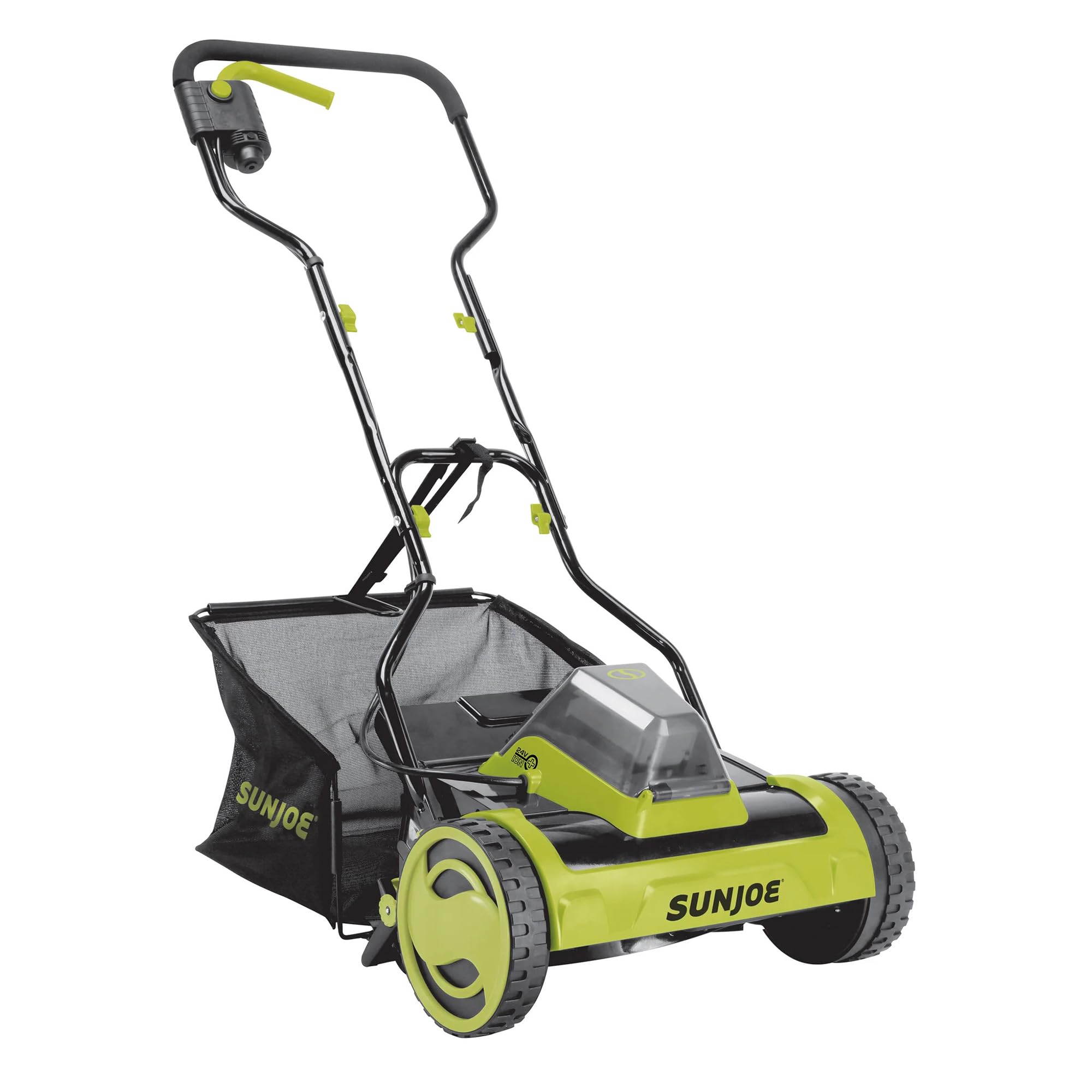 Sun Joe 24V-CRLM15 24-Volt IONMAX Cordless Push Reel Mower W/ Collection Bag | 15-inch | W/ 4.0-Ah Battery + Charger