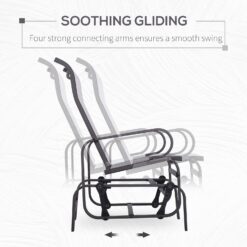 Outsunny Outdoor Glider Chair, Gliders for Outside Patio with Smooth Rocking Mechanism and Lightweight Construction for Backyard, Beige