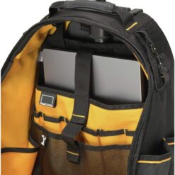 DeWalt Polyester/Tarpaulin Pro Backpack on Wheels Tool Bag 46 pocket Black/Yellow 1 pc