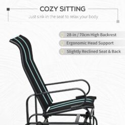 Outsunny Outdoor Glider Chair, Gliders for Outside Patio with Smooth Rocking Mechanism and Lightweight Construction, Black